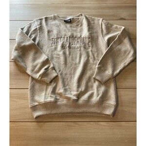 Comfortex USA XL Beige Fort Lauderdale Embroidered Sweatshirt Crew Neck Pullover